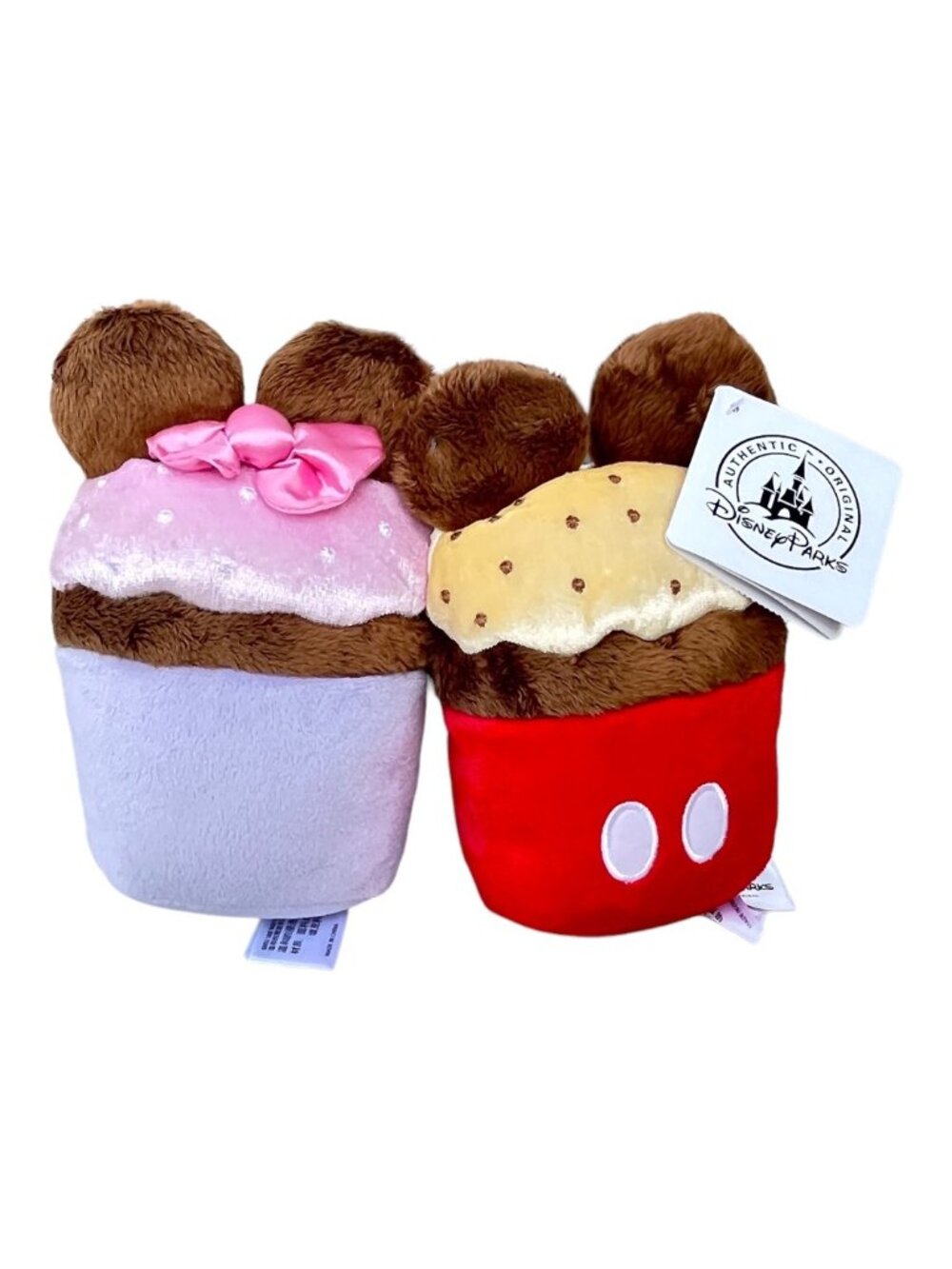 Disney Parks Mickey Mouse and Minnie Mouse Cupcake Plush Set